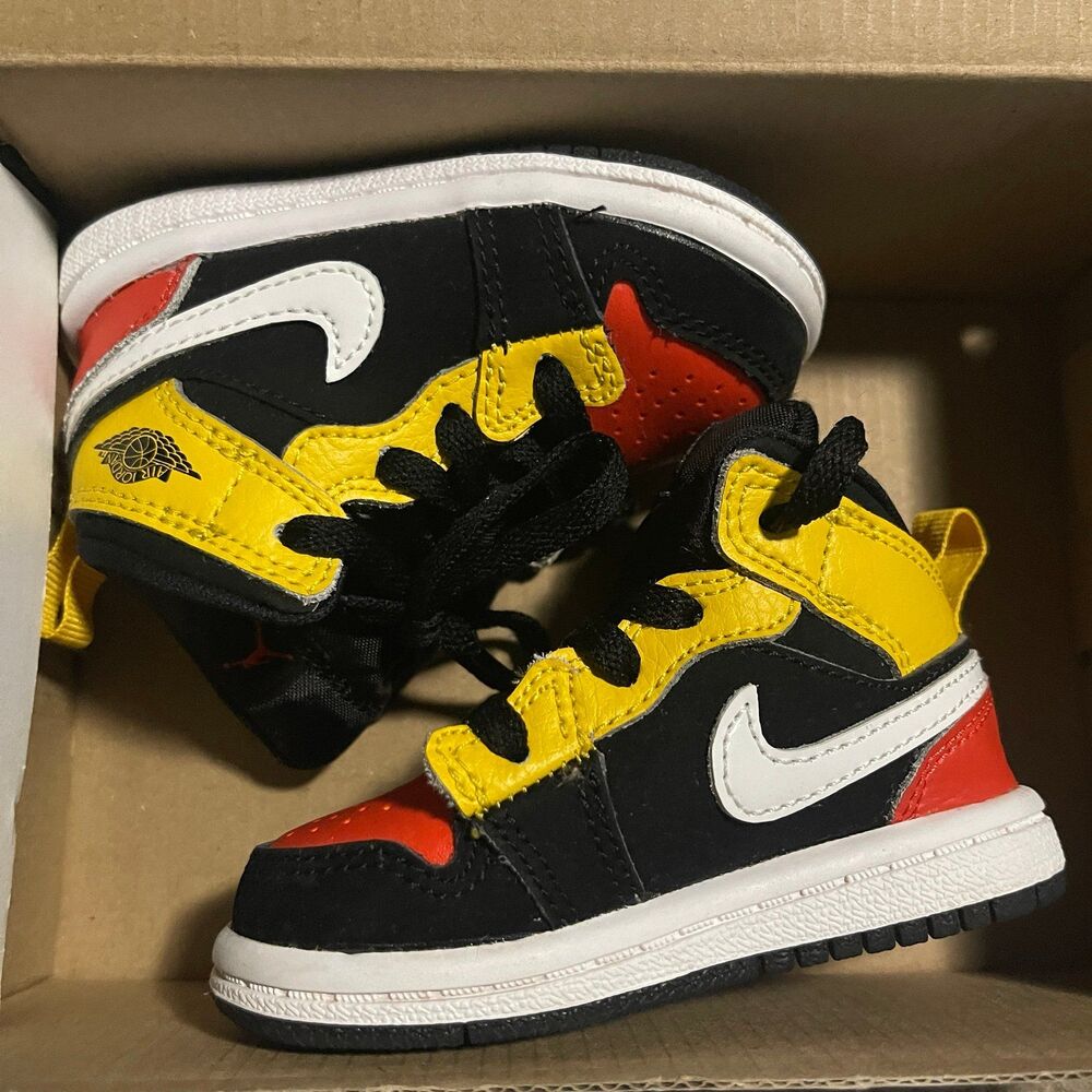 Jordan 1 mid Amarillo toddler shoes size 5c